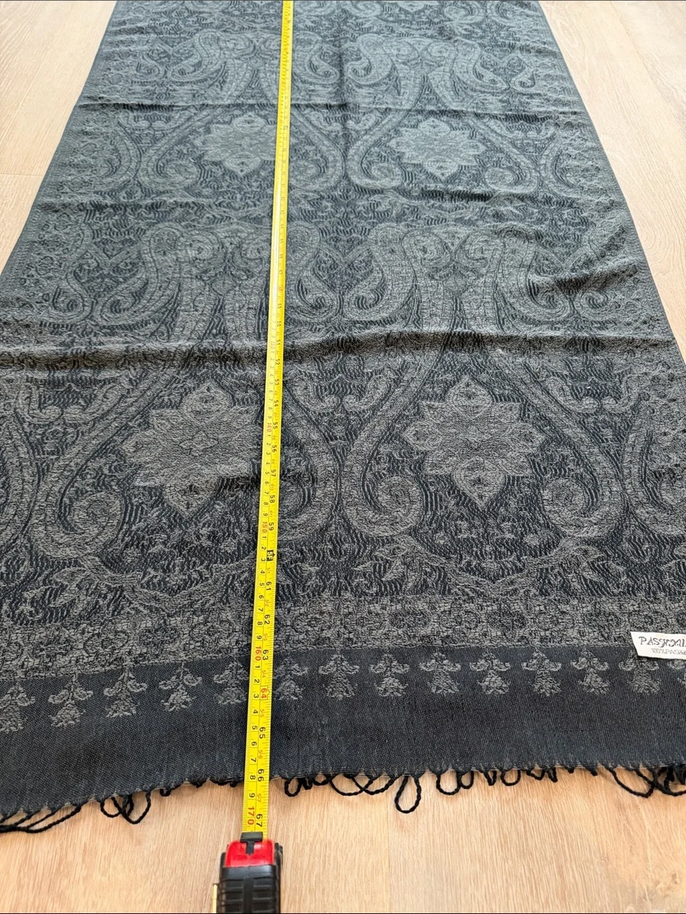 Black and grey Paisley Pattern pashmina